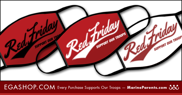 New Designs for Face Masks Include Red Friday, Marine in the Making, Marine MoM Heart,