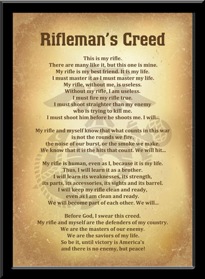 My Rifle: The Creed of a US Marine