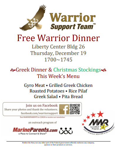 Warrior Support Team Dinner: December 19, 2019