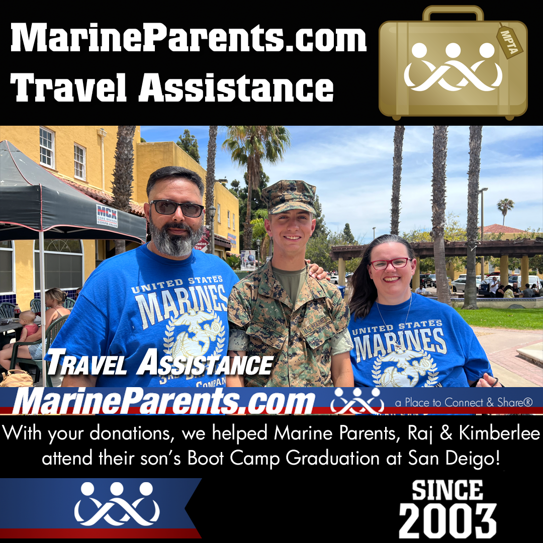 MPTA Helps Marine Parents, Raj and Kimberlee, Attend Graduation