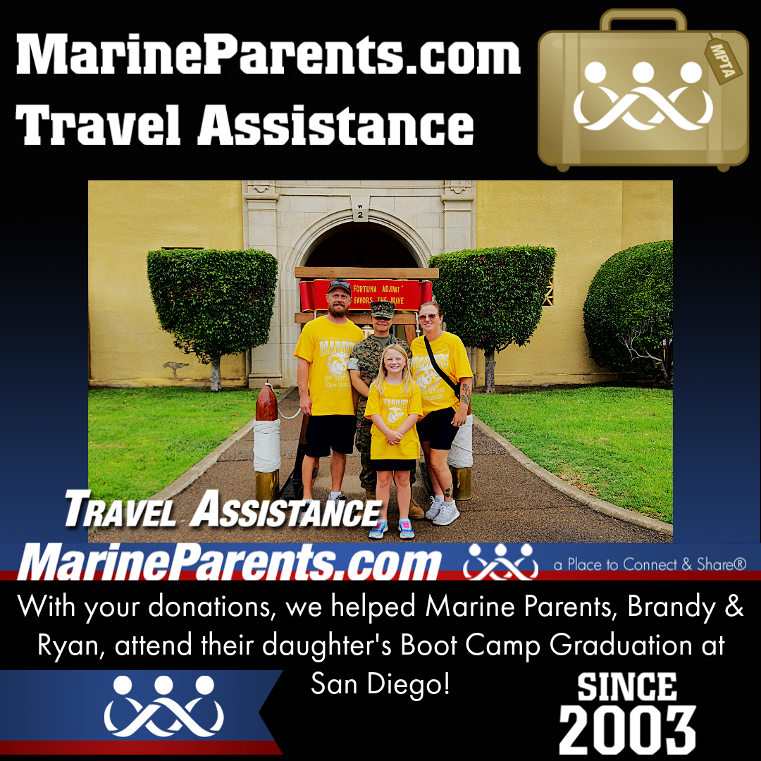 MPTA Helps Marine Parents, Brandy & Ryan, Attend Graduation