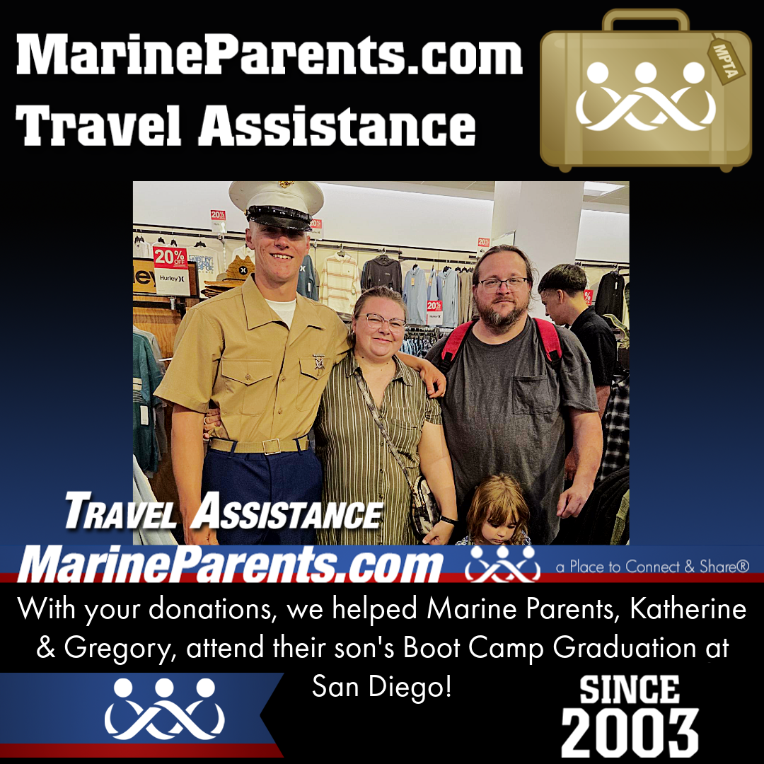 MPTA Helps Marine Parents, Katherine & Gregory, Attend Graduation