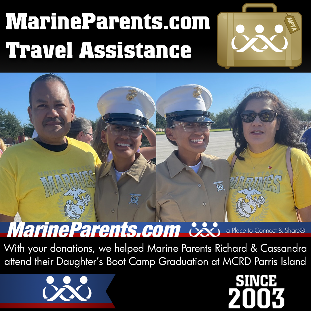 MPTA Helps Marine Parents, Richard and Cassandra, Attend Graduation