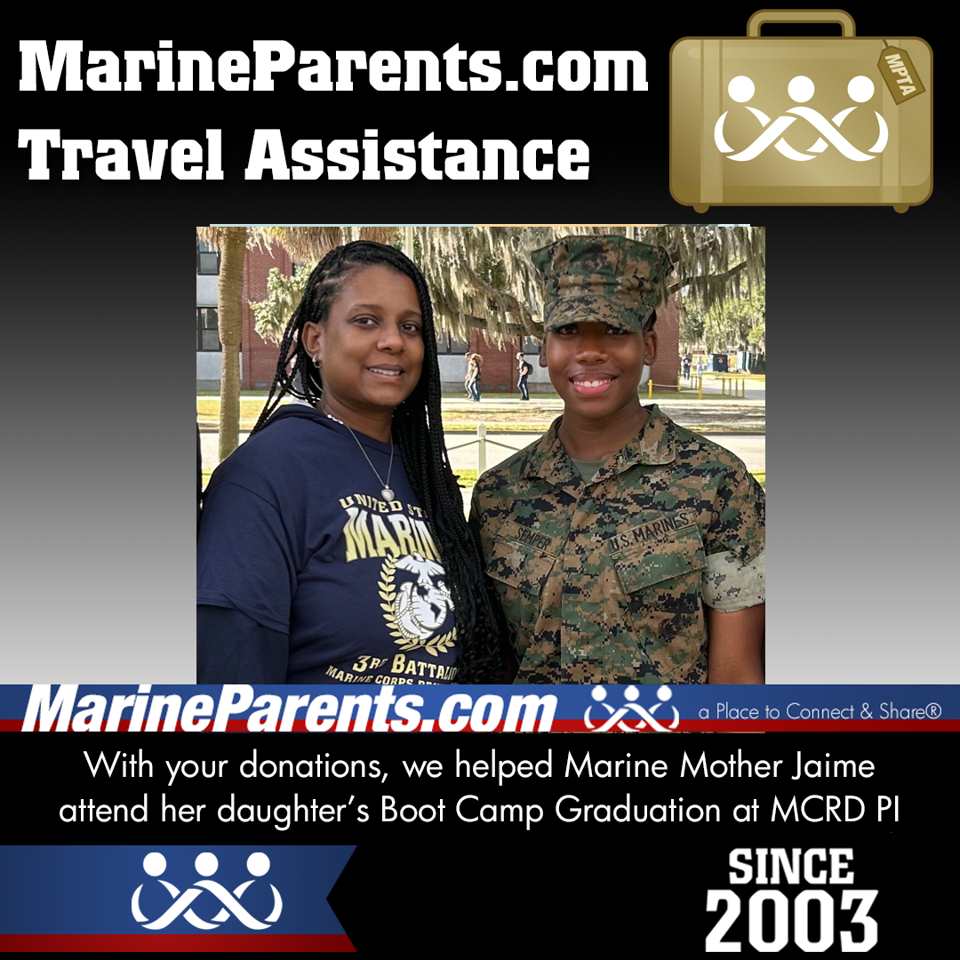 MPTA Helps Marine Mother, Jaime, Attend Graduation
