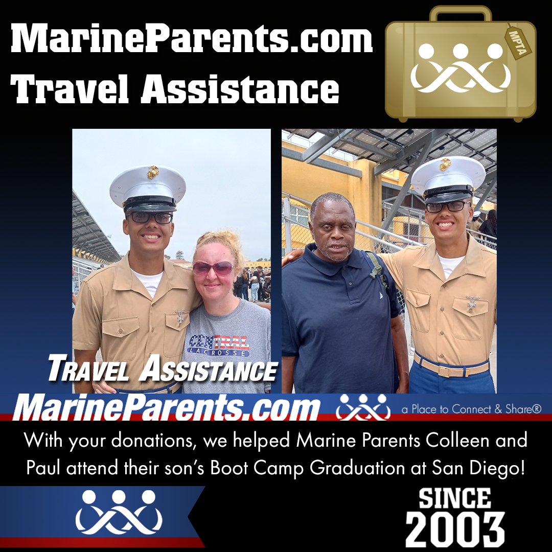 MPTA Helps Marine Parents, Colleen and Paul, Attend Graduation