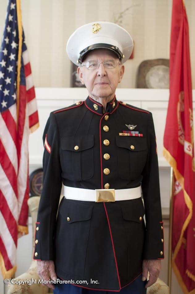 WW II Marine and His Dress Blue Uniform