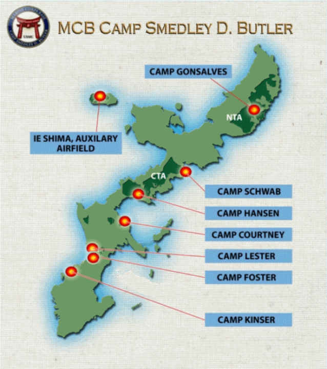 Military Bases In Japan Map   Japan Map Butler 